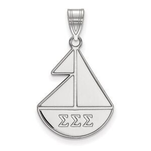Sterling Silver Sigma Sigma Sigma Medium Pendant